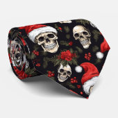 ゴシッククリスマスサンタスカルダークホリデーパターン ネクタイ (ロール)