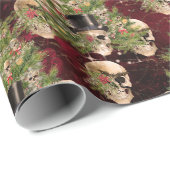 ゴシッククリスマスツリースカル赤と緑 ラッピングペーパー (ロールコーナー)