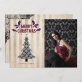 ゴシッククリスマスツリーフォトカード シーズンカード (正面/裏面)