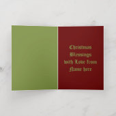 ゴシッククリスマスリースカスタム 箔グリーティングカード (内側レイダウン)