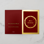 ゴシッククリスマスリースカスタム 箔グリーティングカード (外側レイダウン)