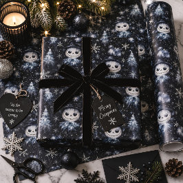 ゴシッククリスマス スノーマン スケルトン ラッピングペーパー