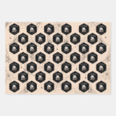 ゴシッククリームスカルとストライプハロウィーン ラッピングペーパーシート (正面)