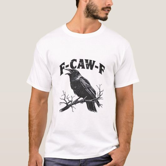 ゴシッククロウユーモア F-Caw-F おもしろ エッセンシャル Tシャツ (正面)