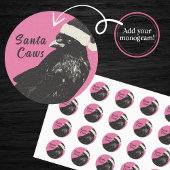 ゴシッククロウ メリークロウマス ピンクとブラックのホリデー ラウンドシール