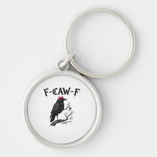 ゴシッククロウ F-Caw-F 鳥 おもしろ ハロウィン レイヴン キーホルダー (正面)