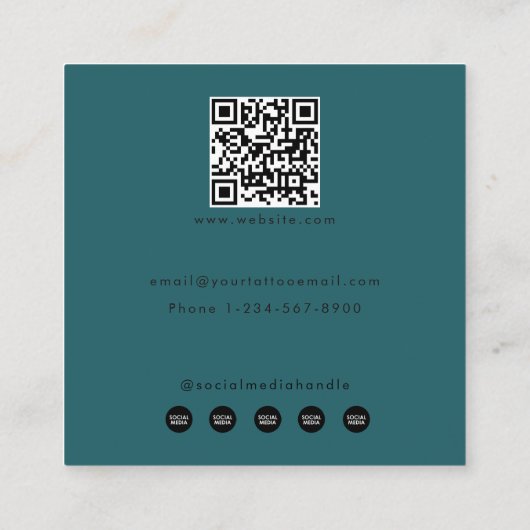 ゴシッククロース&ブラックバラタトゥーアーティスト スクエア名刺 (裏面)