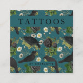 ゴシッククロース&ブラックバラタトゥーアーティスト スクエア名刺 (正面)