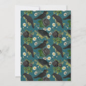 ゴシッククロース&ブラックバラティール（緑がかった色）ハロウィーン誕生日 招待状 (裏面)