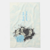 ゴシッククールスカル及びブルーバラカスタム キッチンタオル (縦)