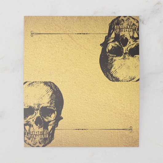 ゴシックグラムスカル |座席表またはフードカード |金ゴールド プレイスカード (外部開封)