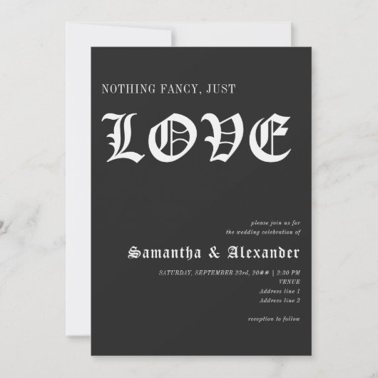 ゴシックグラムファンシーNothing Just Love Black結婚's 招待状 (正面)