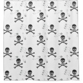 ゴシックグランジスカルのボーンと安全ピン シャワーカーテン (正面)