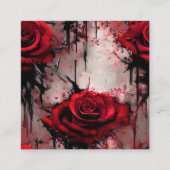 ゴシックグランジスタイルレッドローゼデジタル絵画ズプラン スクエア名刺 (正面)