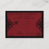 ゴシックグランジダマスク結婚レッド座席表 プレイスカード (正面)