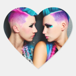 ゴシックグランジレズビアンラブ | Coule AI Art ハートシール
