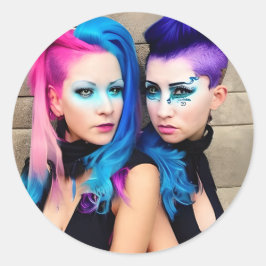 ゴシックグランジレズビアンラブ | Coule AI Art ラウンドシール