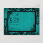 ゴシックグランジレース写真の保存日付 案内ポストカード (裏面)