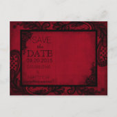 ゴシックグランジレース写真の保存日付 案内ポストカード (裏面)