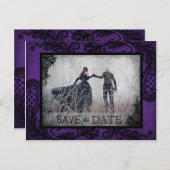 ゴシックグランジレース写真の保存日付 案内ポストカード (正面/裏面)