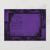 ゴシックグランジレース写真の保存日付 案内ポストカード (裏面)