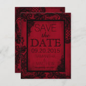 ゴシックグランジレース日付の保存 案内ポストカード (正面/裏面)