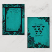 ゴシックグランジレー結婚ス座席表 プレイスカード (正面/裏面)