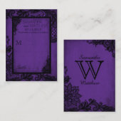 ゴシックグランジレー結婚ス座席表 プレイスカード (正面/裏面)