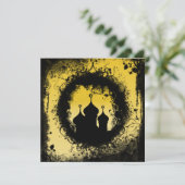 ゴシックグランジ金ゴールドとブラックラマダーンモスク 招待状 (スタンド正面)