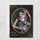 ゴシックグリッタースパイダーウェブメリークリスマス1写真 シーズンカード (正面)