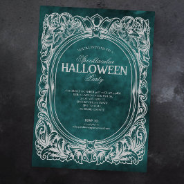 ゴシックグリーン灰色ハロウィンパーティー招待状 招待状