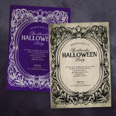 ゴシックグリーン灰色ハロウィンパーティー招待状 招待状