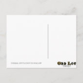 ゴシックグレーとブラックフローリッシュ日付を保存 案内ポストカード (裏面)