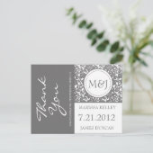 ゴシックグレーの花開きありがとう ポストカード (スタンド正面)