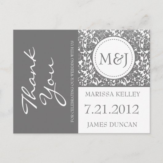 ゴシックグレーの花開きありがとう ポストカード (正面)