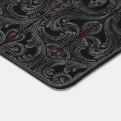 ゴシックグレーオーナメントとスカル パーソナライズされた デスクマット (コーナー)