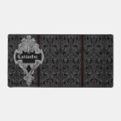 ゴシックグレーオーナメントとスカル パーソナライズされた デスクマット (正面)