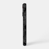 ゴシックグレーオーナメントとスカル iPhone 16ケース (左側面)