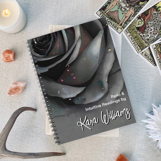 ゴシックグレーバラダークフローラサイキックウィッチタロット ノートブック