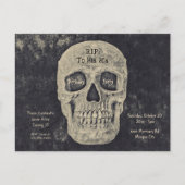 ゴシックグレーベージュスカル誕生日RIP To His 20 インビテーションポストカード (正面)