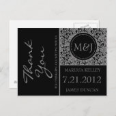 ゴシックグレー/ブラックフローリッシュありがとう ポストカード (正面/裏面)