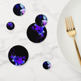 ゴシックグロースケルトンスカルガールハローウィンパーティ コンフェッティ