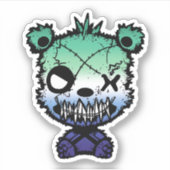 ゴシックゲイMLMプライド旗色クマ シール (正面)