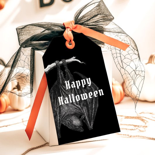 ゴシックコウモリ ハッピーハロウィンパーティー ギフトタグ