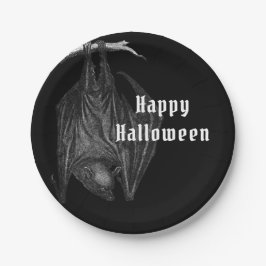 ゴシックコウモリ ハッピーハロウィンパーティー ペーパープレート