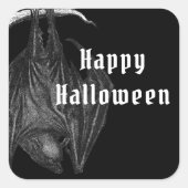 ゴシックコウモリ ハッピーハロウィン スクエアシール (正面)
