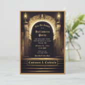 ゴシックコスチュームとカクテルハロウィーン招待状 招待状 (スタンド正面)