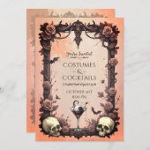 ゴシックコスチューム&カクテルハロウィーン招待状 招待状 (正面/裏面)