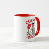 ゴシックコーヒーは私のバレンタインデーのスケルトン飲み マグカップ (正面右)