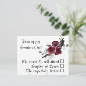 ゴシックゴシックこうもりダーク招待状結婚式RSVP インビテーションポストカード (スタンド正面)